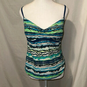 Blue green black & white Nike tankini top size medium